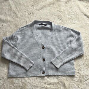 Eclipse Light Blue Cardigan Knit Sweater Medium